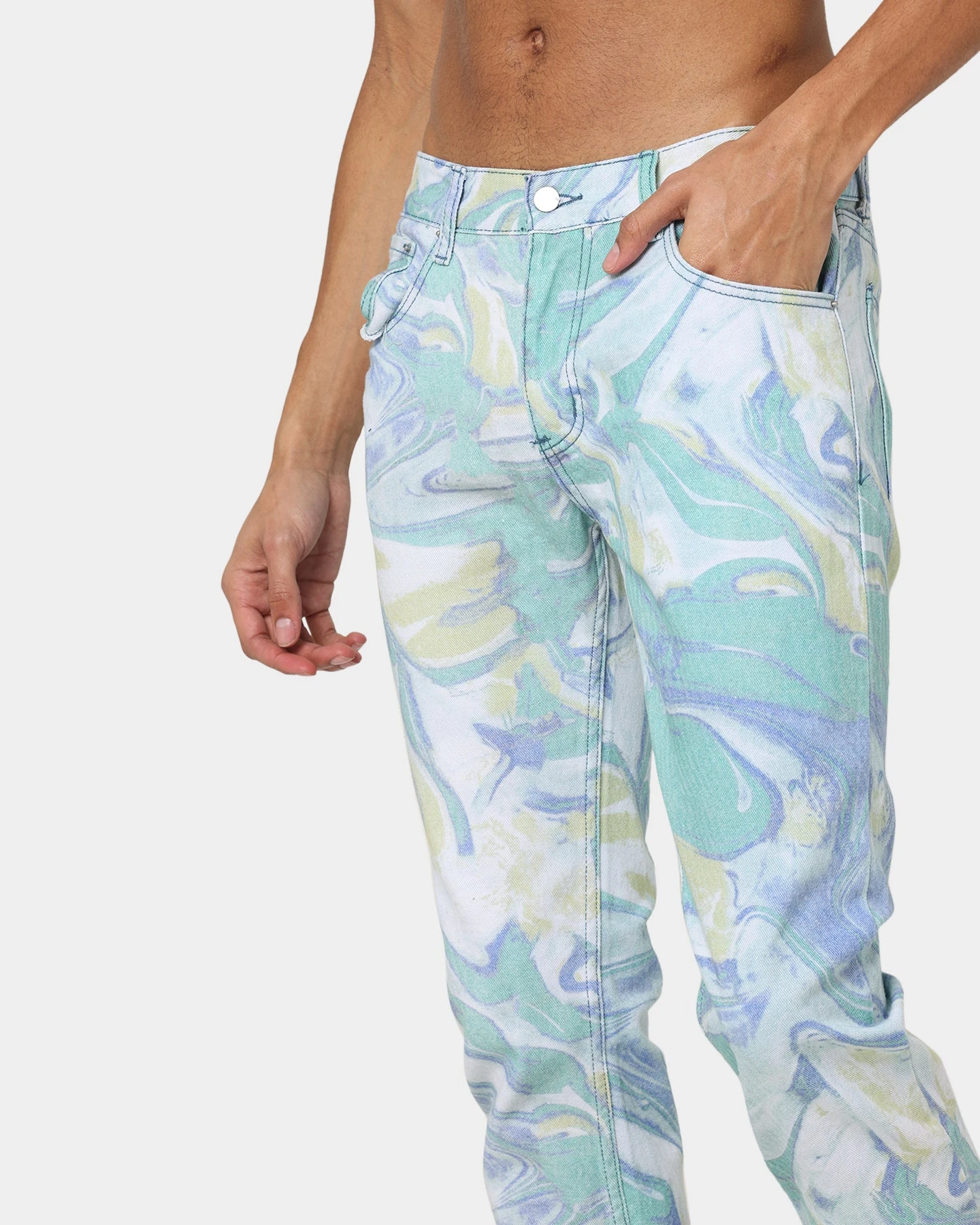 MNML D433 Spill Denim Jeans Blue/White 9 MNML D433 Spill Denim Jeans Blue/White - Image 7