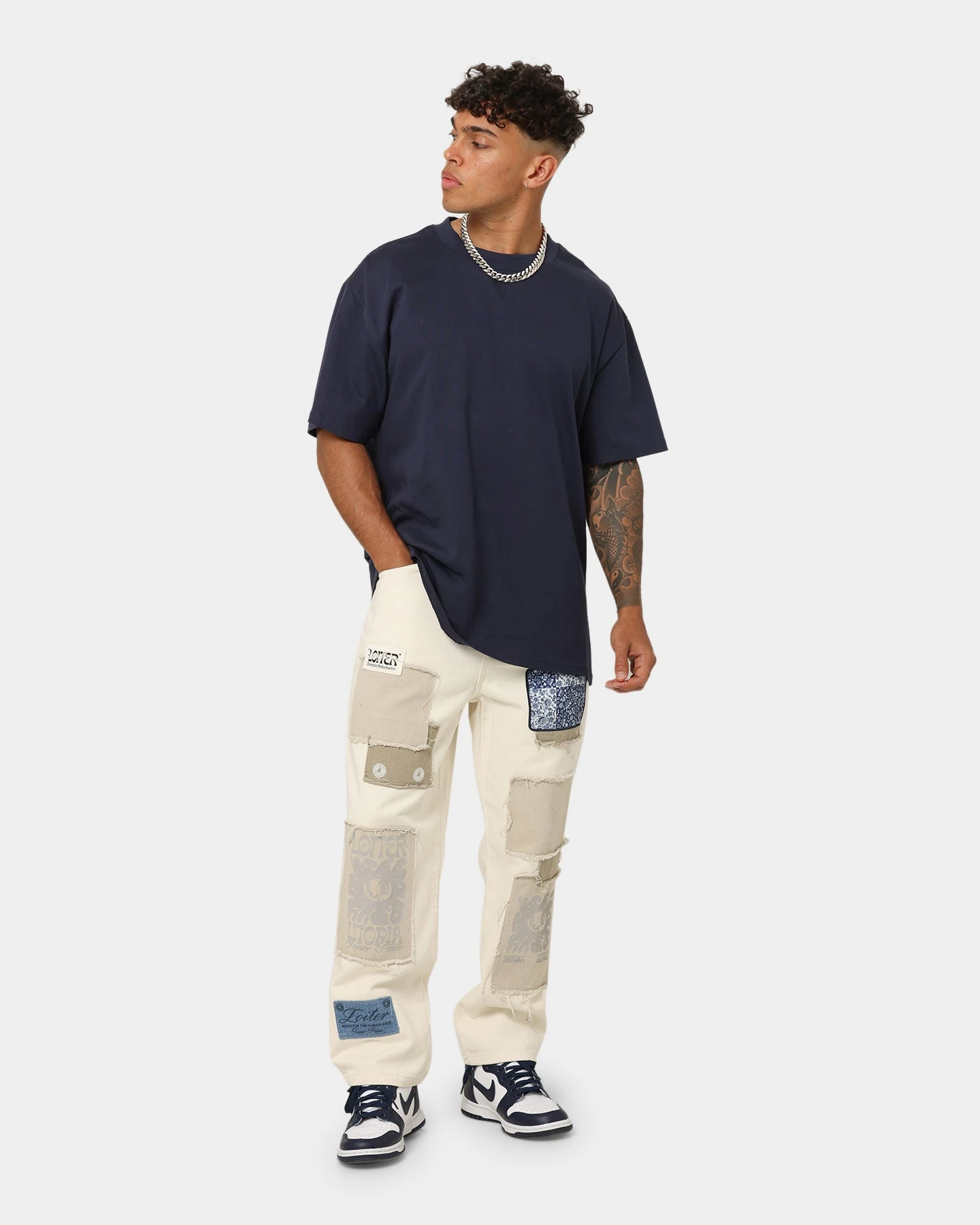 Loiter Utopia Patchwork Jeans Ecru 4 Loiter Utopia Patchwork Jeans Ecru - Image 2