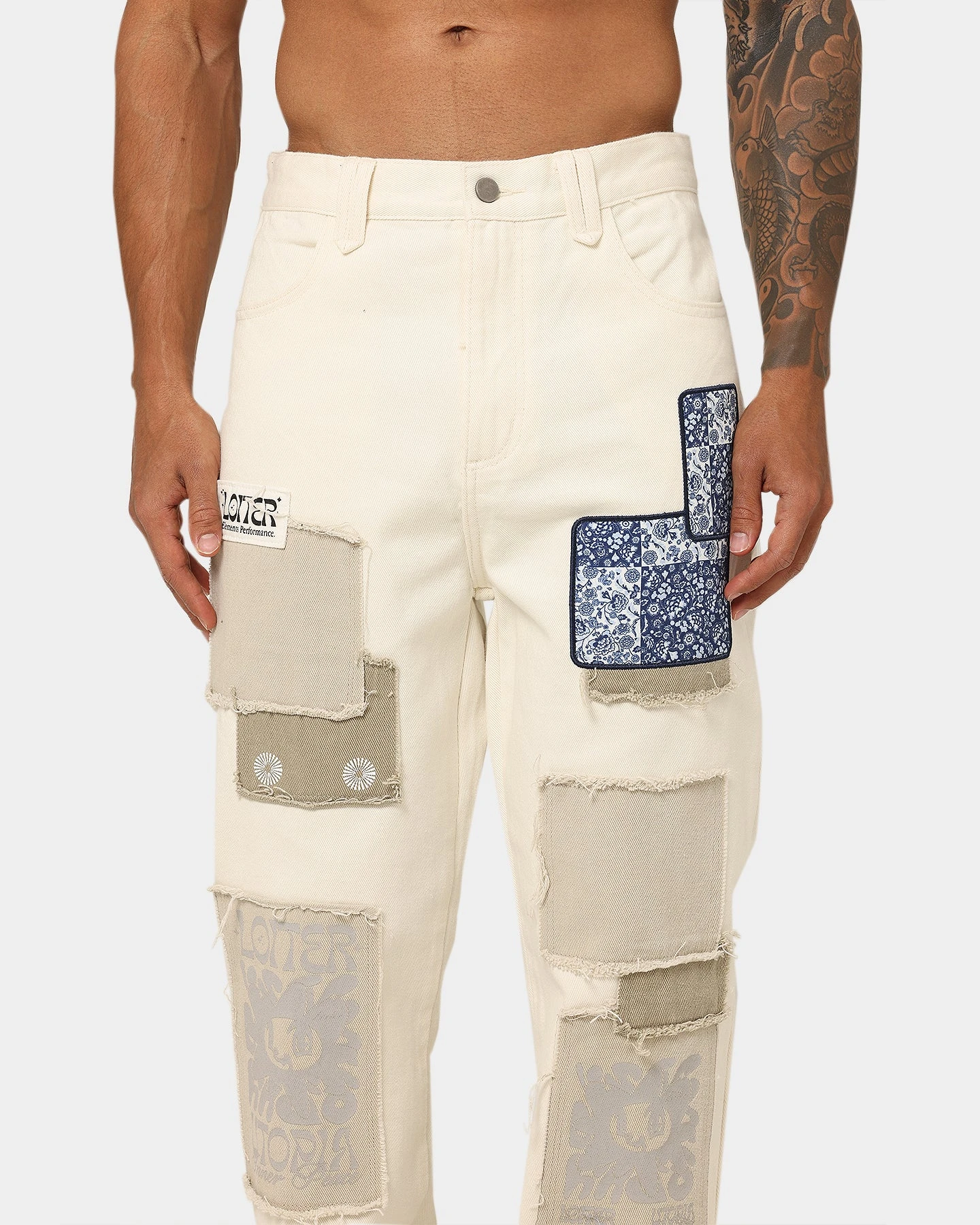 Loiter Utopia Patchwork Jeans Ecru 5 Loiter Utopia Patchwork Jeans Ecru - Image 3