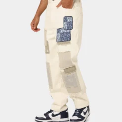 Loiter Utopia Patchwork Jeans Ecru 18 Loiter Utopia Patchwork Jeans Ecru -Nuvora Fit Sales 03009671 YE017 mens 0060