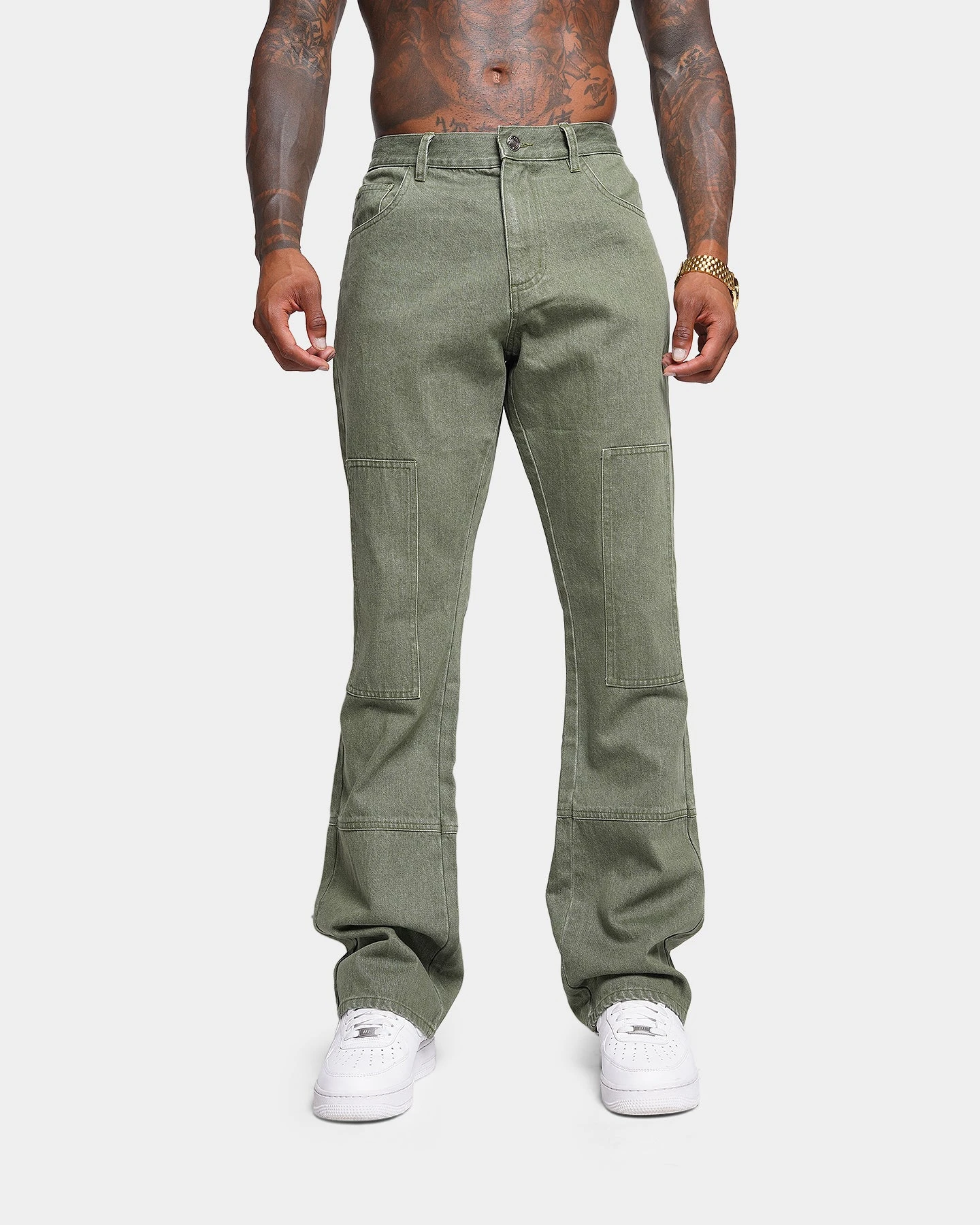 XXIII Oliver Washed Flared Jeans Olive 5 XXIII Oliver Washed Flared Jeans Olive - Image 3