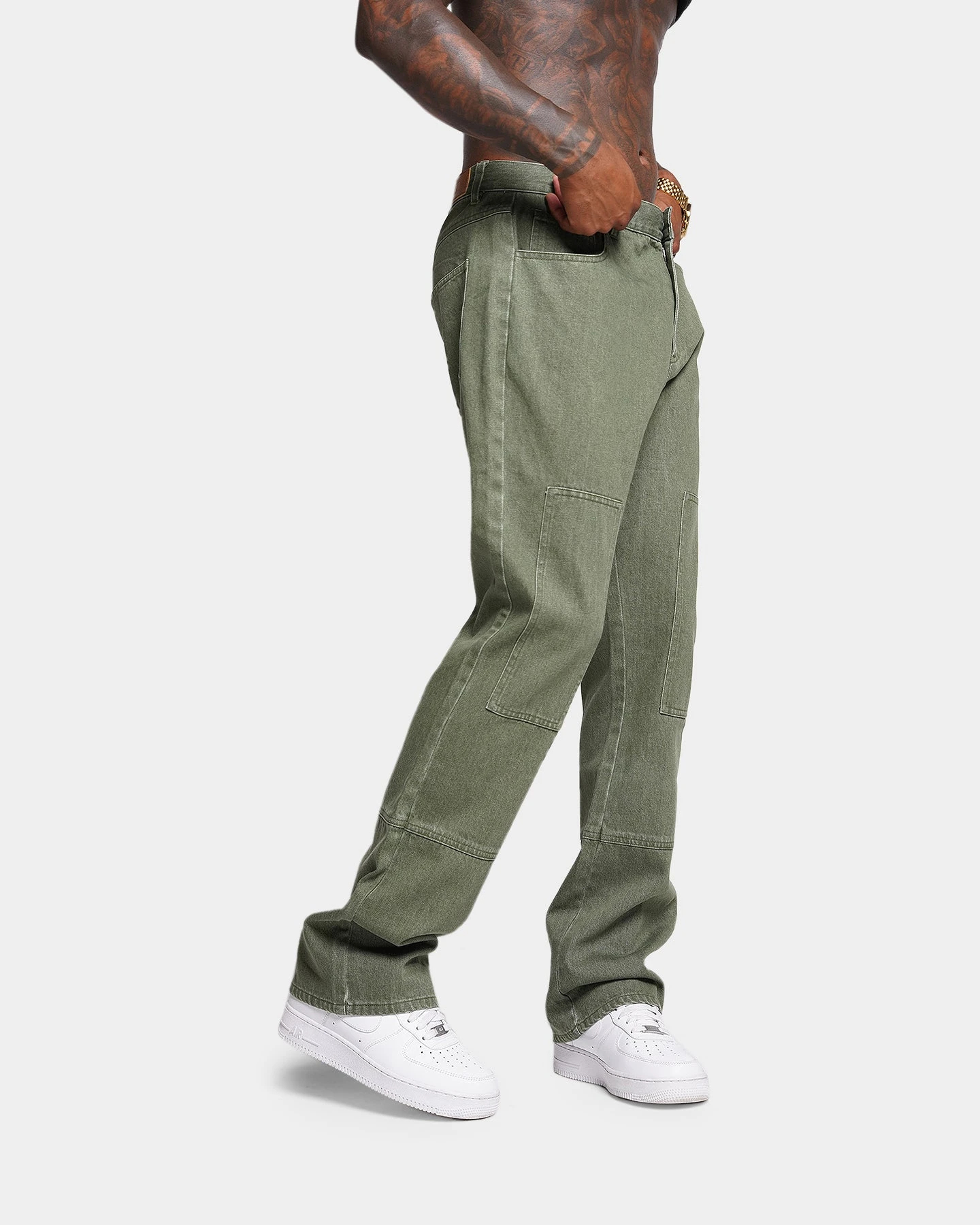 XXIII Oliver Washed Flared Jeans Olive 7 XXIII Oliver Washed Flared Jeans Olive - Image 5