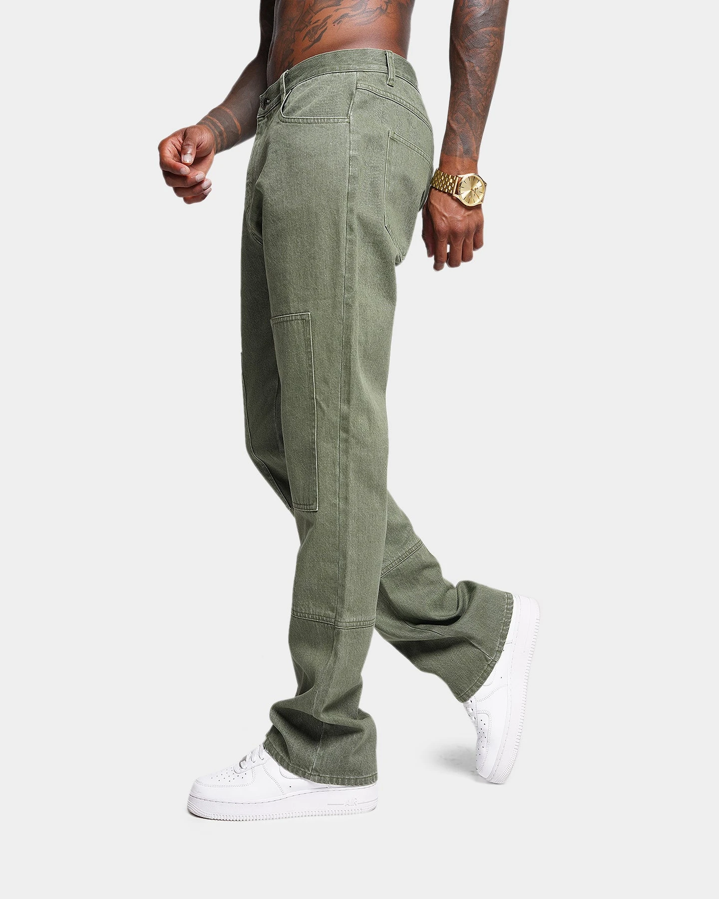 XXIII Oliver Washed Flared Jeans Olive 8 XXIII Oliver Washed Flared Jeans Olive - Image 6