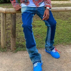 MNML B118 Flare Work Denim Jeans Blue