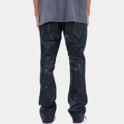 MNML B169 Leather Flare Denim Pants Black -Nuvora Fit Sales 03010146 YB001 mens 0030