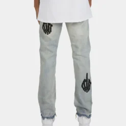 MNML D272 Skeleton Denim Jeans Blue/Black -Nuvora Fit Sales 03010163 YX014 mens 0050