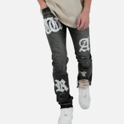 MNML D198 War Denim Pants Black/White -Nuvora Fit Sales 03010397 YB012 mens 00050 6c07a302 6244 44ef abc3 5dfcb1f5ae49