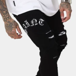 Saint Morta Gothic Summer Jeans Black/White -Nuvora Fit Sales 03010463 YB012 mens 030