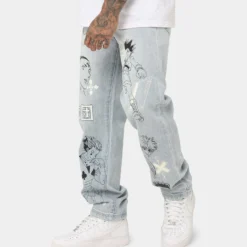 Goat Crew Hunter X Hunter Jeans Vintage Blue 15 Goat Crew Hunter X Hunter Jeans Vintage Blue -Nuvora Fit Sales 03010507 YX561 mens 060