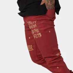 Ksubi 23 Chitch Red Denim Pants Red -Nuvora Fit Sales 03010514 YR001 mens 0050