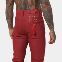 Ksubi 23 Chitch Red Denim Pants Red -Nuvora Fit Sales 03010514 YR001 mens 0090