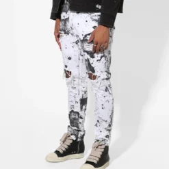 Saint Morta Acid Destroyer Jeans White/Black -Nuvora Fit Sales 03010769 YW110 mens 60