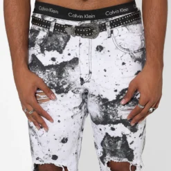 Saint Morta Acid Destroyer Jeans White/Black -Nuvora Fit Sales 03010769 YW110 mens 70