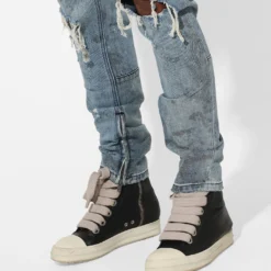 Saint Morta Acid Destroyer Jeans Blue/Black -Nuvora Fit Sales 03010769 YX014 mens 000040