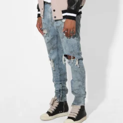 Saint Morta Acid Destroyer Jeans Blue/Black -Nuvora Fit Sales 03010769 YX014 mens 000060