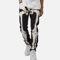 MNML D184 Skeleton Straight Denim Pants Black/White