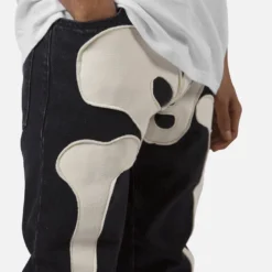 MNML D184 Skeleton Straight Denim Pants Black/White -Nuvora Fit Sales 03010780 YB012 mens 00070 72f6df9f 3069 42b1 b4ac 497dd7aaa5be