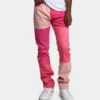 MNML D354 Patchwork Straight Denim Pants Pink