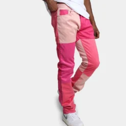 MNML D354 Patchwork Straight Denim Pants Pink -Nuvora Fit Sales 03010782 YP001 mens 0030 17ba2fe5 a522 4cda b8b1 c0c37b18747c
