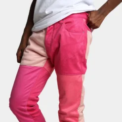 MNML D354 Patchwork Straight Denim Pants Pink -Nuvora Fit Sales 03010782 YP001 mens 0060 c6233b16 68fe 4b40 b8ed d353e3a496cc