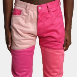 MNML D354 Patchwork Straight Denim Pants Pink -Nuvora Fit Sales 03010782 YP001 mens 0070 85d3e9e0 eb9d 4ea4 9538 4e76d7af556d
