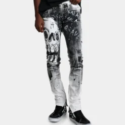 MNML M189 Slim Denim Pants Tu White