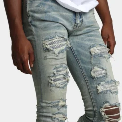 MNML X201 Rhinestone Skinny Denim Pants Blue -Nuvora Fit Sales 03010799 YX001 mens 0050 0ab2e385 92a6 4f47 9bef 478deccb01c7
