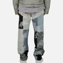 MNML X Kybucci V446 Lace Baggy Denim Pants Blue/White -Nuvora Fit Sales 03010951 YX095 mens 00050