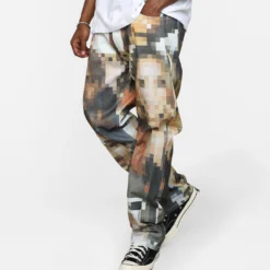 MNML V100 Pixel Denim Pants Multi -Nuvora Fit Sales 03011008 YM041 mens 0030