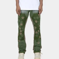 MNML B451 Star Flare Denim Pants Olive