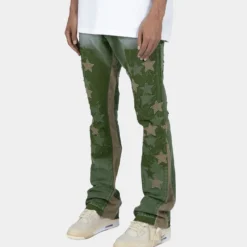 MNML B451 Star Flare Denim Pants Olive 12 MNML B451 Star Flare Denim Pants Olive -Nuvora Fit Sales 03011036 YO100 default 030