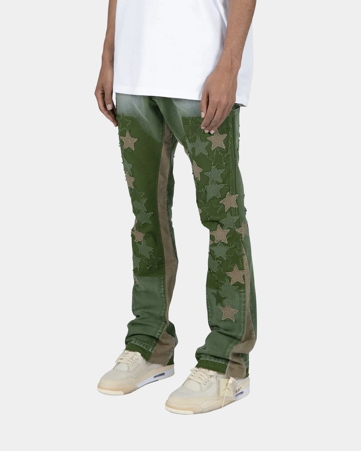 MNML B451 Star Flare Denim Pants Olive 5 MNML B451 Star Flare Denim Pants Olive - Image 3