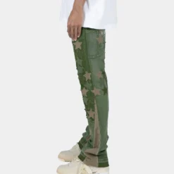 MNML B451 Star Flare Denim Pants Olive 13 MNML B451 Star Flare Denim Pants Olive -Nuvora Fit Sales 03011036 YO100 default 040