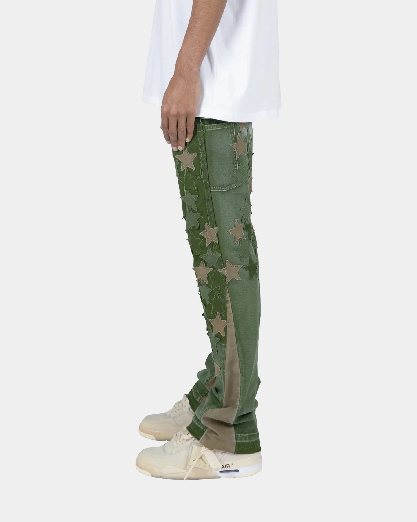MNML B451 Star Flare Denim Pants Olive 6 MNML B451 Star Flare Denim Pants Olive - Image 4
