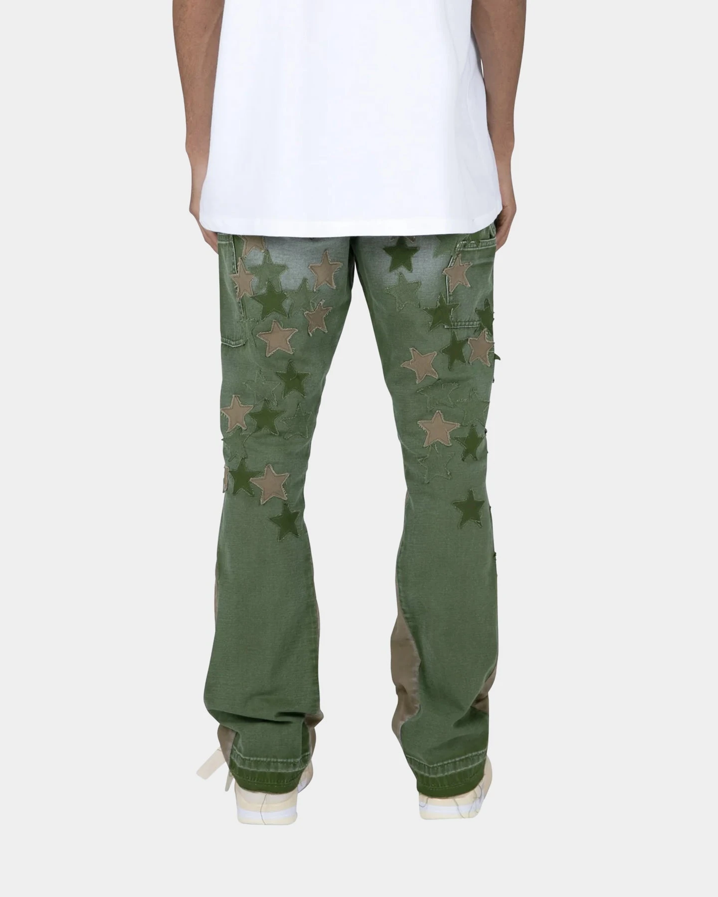 MNML B451 Star Flare Denim Pants Olive 7 MNML B451 Star Flare Denim Pants Olive - Image 5