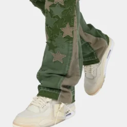 MNML B451 Star Flare Denim Pants Olive 15 MNML B451 Star Flare Denim Pants Olive -Nuvora Fit Sales 03011036 YO100 default 060