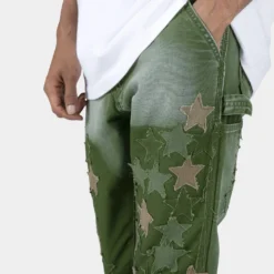 MNML B451 Star Flare Denim Pants Olive 16 MNML B451 Star Flare Denim Pants Olive -Nuvora Fit Sales 03011036 YO100 default 070