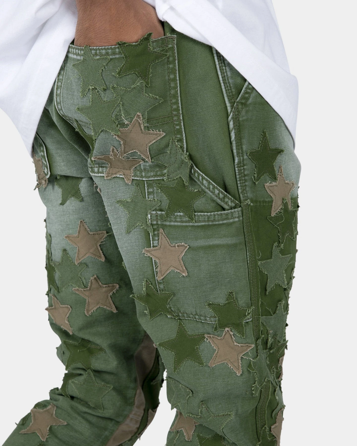 MNML B451 Star Flare Denim Pants Olive 10 MNML B451 Star Flare Denim Pants Olive - Image 8