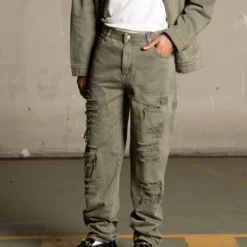 Saint Morta Titus Carpenter Jeans Kahki Green