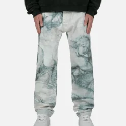 MNML V351 Art Baggy Denim Jeans Black/White