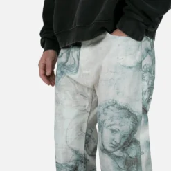 MNML V351 Art Baggy Denim Jeans Black/White -Nuvora Fit Sales 03011225 YB012 mens 0050