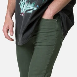 MNML X491 Convertible Skinny Denim Jeans Olive -Nuvora Fit Sales 03011291 YO100 mens 00070