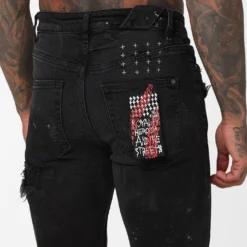 Ksubi X A$AP TyY Chitch Boneyard Jeans Black -Nuvora Fit Sales 03011402 YB001 mens 0080