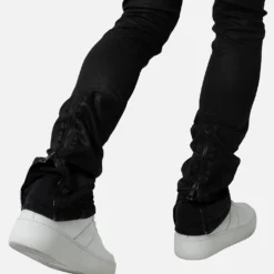 MNML X491 Convertible Skinny Denim Jeans Waxed Black -Nuvora Fit Sales 03011465 YW833 mens 00070