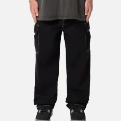 MNML Contrast Ultra Baggy Cargo Denim Jeans Black