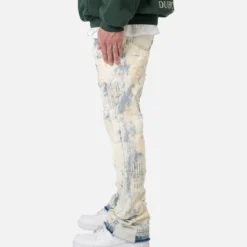 MNML B506 Bleached Flare Denim Jeans Blue -Nuvora Fit Sales 03011666 YX001 mens 0030