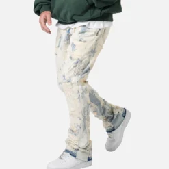 MNML B506 Bleached Flare Denim Jeans Blue -Nuvora Fit Sales 03011666 YX001 mens 0050