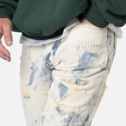 MNML B506 Bleached Flare Denim Jeans Blue -Nuvora Fit Sales 03011666 YX001 mens 0060