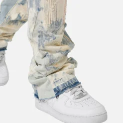 MNML B506 Bleached Flare Denim Jeans Blue -Nuvora Fit Sales 03011666 YX001 mens 0080