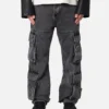 MNML Baggy Rave Cargo Denim Jeans Washed Black -Nuvora Fit Sales 03011822 YW607 mens 0010